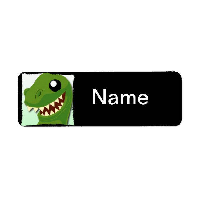 Etiqueta de Nome T-Rex Personalizada (Frente)