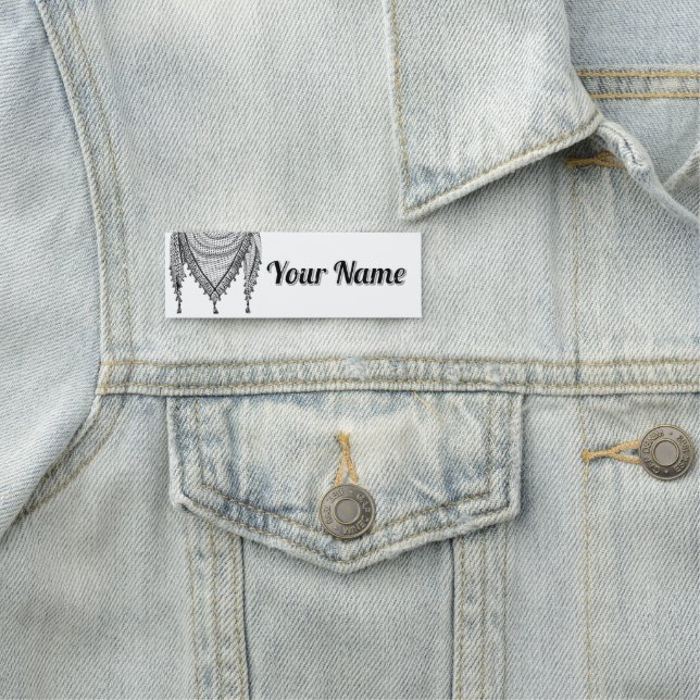 Etiqueta De Nome Tecido Tradicional do Keffiyeh Scarf Palestino (In Situ)