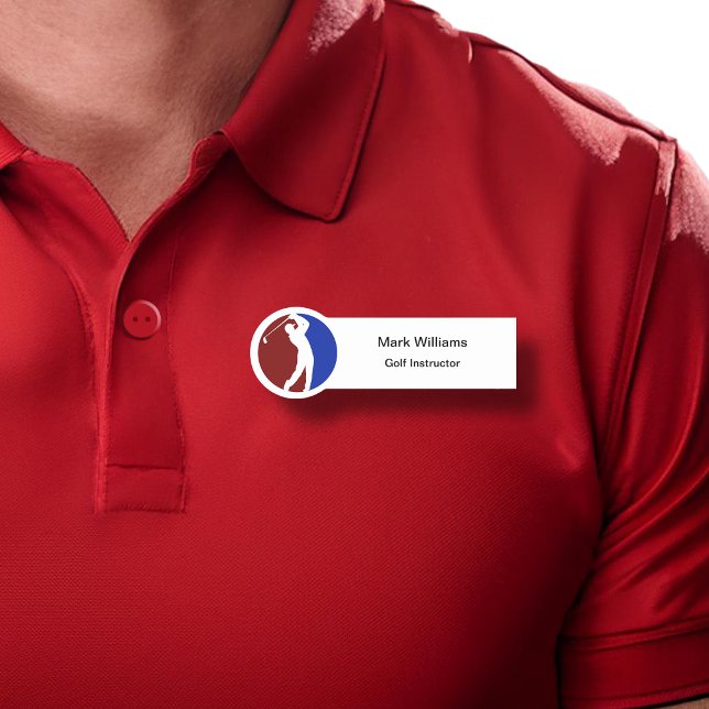 Etiqueta de Nome Tema Instrutor de Golfe Profissio (Criador carregado)