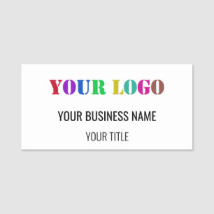 Etiqueta De Nome Texto do logotipo da empresa personalizado Seu Nom