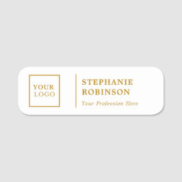 Etiqueta De Nome Título do Logotipo Personalizado do Script Dourado