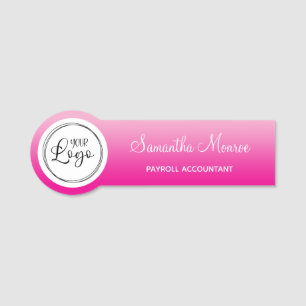 Etiqueta De Nome Título do Nome do Logotipo Ombre Rosa Claro e Quen