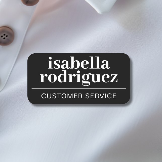 Etiqueta De Nome Título do Trabalho Magnético para Pequenas Empresa (Magnetic Small Business Employee Job Title Name Tag)