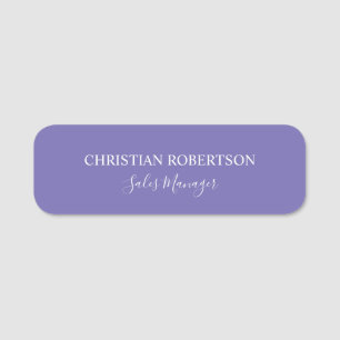 Etiqueta De Nome Trendy Professional Chic Periwinkle Color Modern
