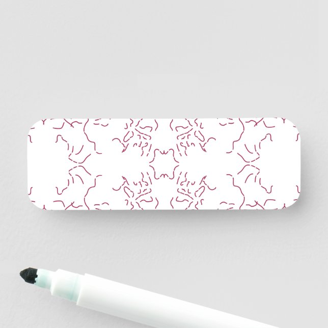 Etiqueta De Nome um fundo branco com muitas linhas vermelhas (In Situ)