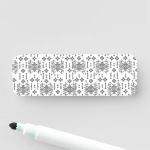 Etiqueta De Nome um padrão preto e branco com fundo branco