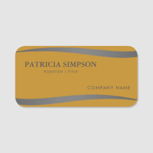 Etiqueta De Nome Uma Fita De Cinza De Prata luxuosa Em Amarelo De M