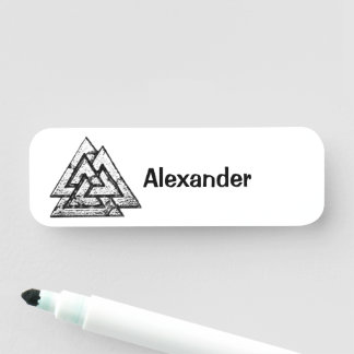 Etiqueta De Nome Valknut~ (Wavy)