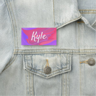 Etiqueta De Nome Vaporwave Estético Colorido Gradiente Mínimo