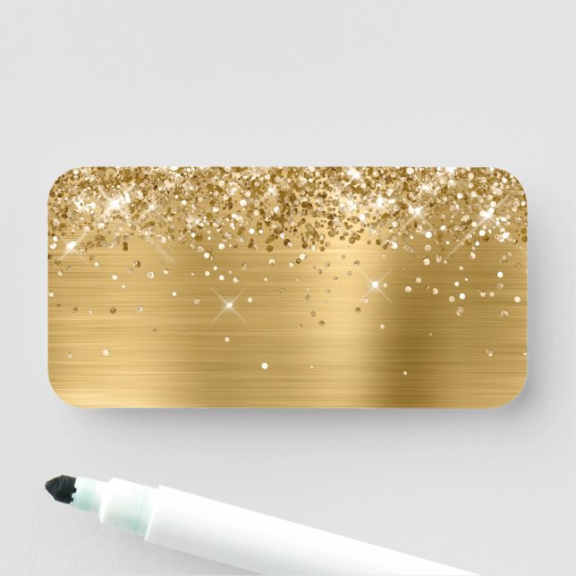 Etiqueta De Nome Vazio Metálico Dourado com brilho (In Situ)