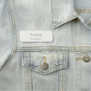 Etiqueta De Nome Verde Oliva Moderno Rótulo Personalizado de ID de