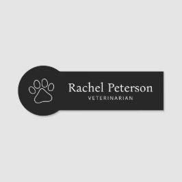 Etiqueta De Nome Veterinária da Impressão Mínima Moderna da Pata Ne