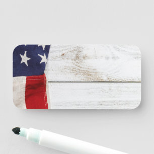 Etiqueta De Nome Vintage American Flag