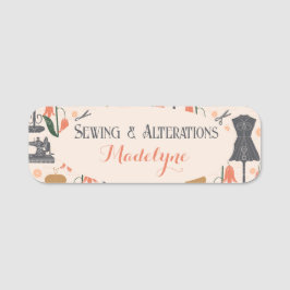 Etiqueta De Nome Vintage Sewing Machine Seamstress Tailor
