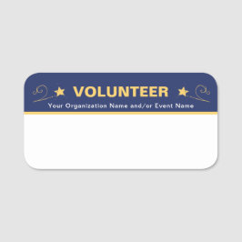 Etiqueta De Nome Voluntário para Funcionarios de Eventos Escolares