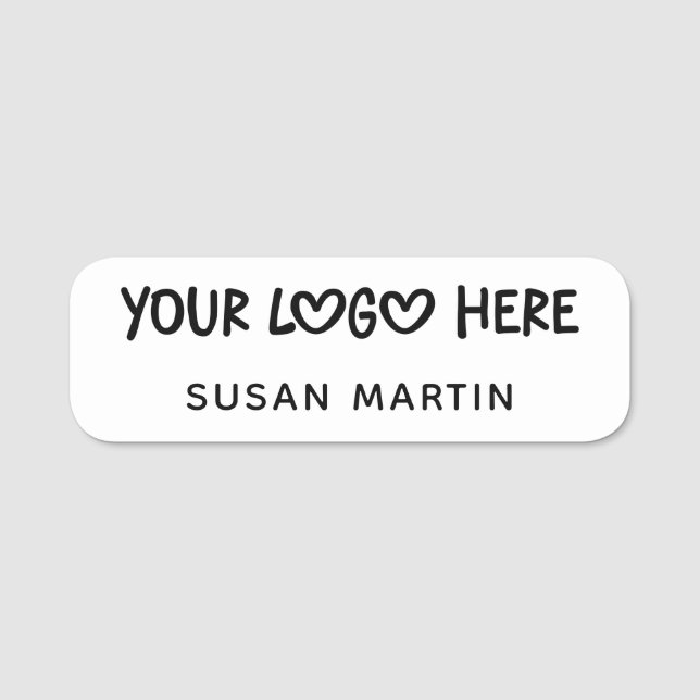 Etiqueta De Nome White and Black One Line Business Logo (Frente)