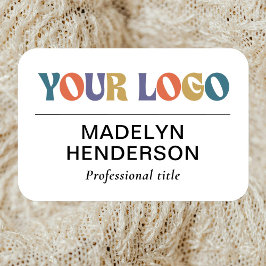 Etiqueta De Nome White Business Company Logo Employee Magnetic