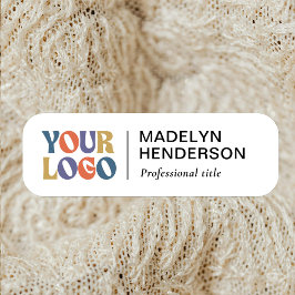 Etiqueta De Nome White Employee Business Company Logo Magnetic 