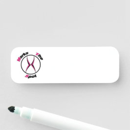 Etiqueta De Nome X marca o ponto