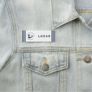 Etiqueta De Nome Yacht clube de ancoragem náutica Marinho azul à ve