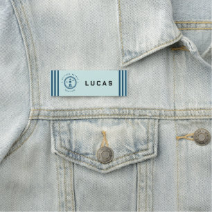 Etiqueta De Nome Yacht clube de ancoragem náutica Marinho azul barc