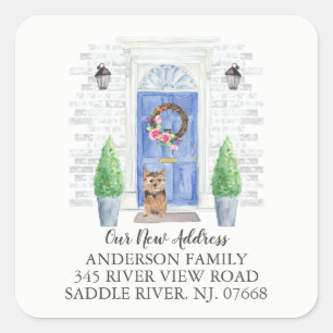 Etiqueta de Novo Endereço Azul da Porta Norfolk T