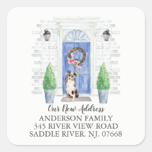 Etiqueta de Novo Endereço Azul de Porta Australia