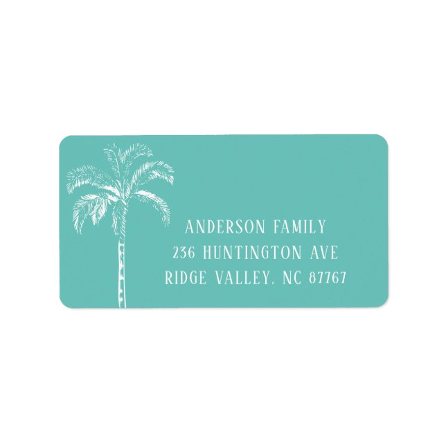 Etiqueta de Novo Endereço da Árvore Palm de Aquare (Frente)