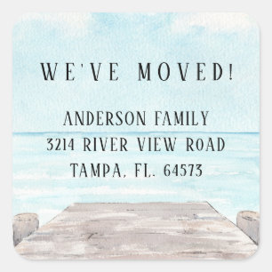 Etiqueta de novo endereço residencial costeiro