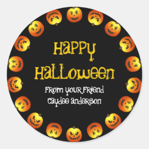 Etiqueta de O Jack O'Lanterns do círculo