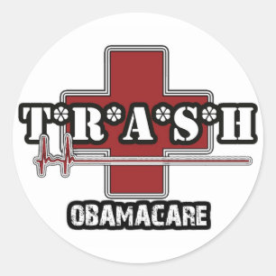 Etiqueta de Obamacare do lixo
