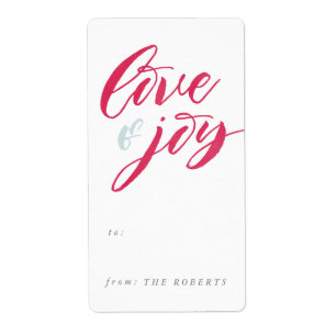 Etiqueta de Oferta de Amor Vermelho e Joy