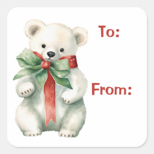 Etiqueta de Oferta de Cor de Água do Urso Polar