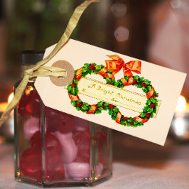 Etiqueta de Oferta de natais vintages Wreath Garla