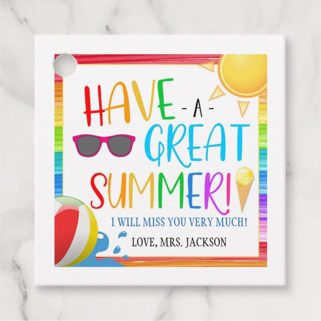 Etiqueta de oferta do final do ano escolar (Frente)