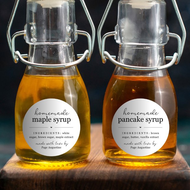 Etiqueta de Oferta do Xarope Homemade Round (Criador carregado)