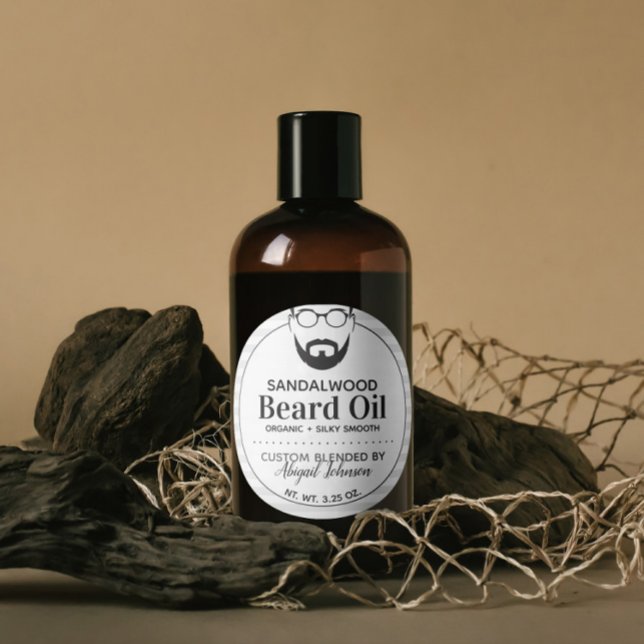 Etiqueta de óleo de barba masculina personalizada, (Criador carregado)