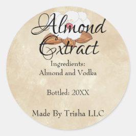 Etiqueta de Óleo de Extração de Amêndoa Personaliz