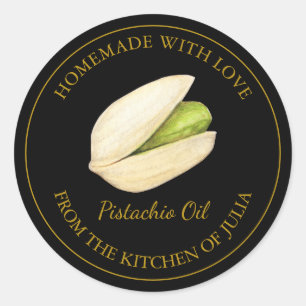 Etiqueta de Óleo de Pistachio Homemado Dourado P