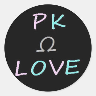 Etiqueta de Omega do amor do PK