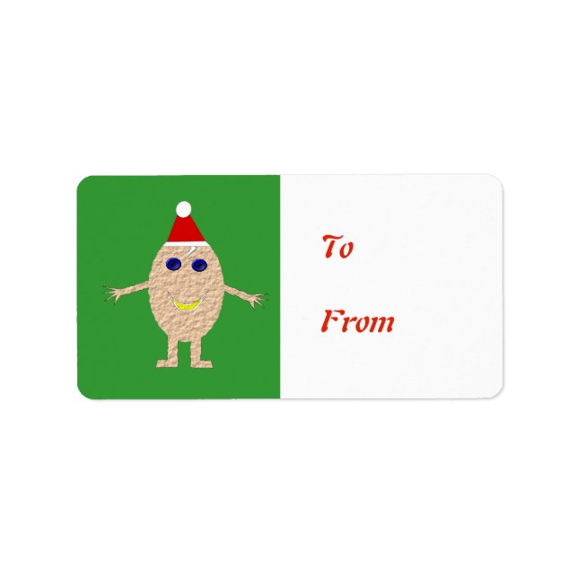 Etiqueta de Ovo de Natal Engraçado (Frente)