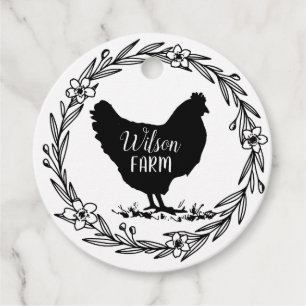 Etiqueta de ovo decorativo de fazenda moderna