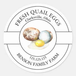 Etiqueta de Ovos de Quail Frescos