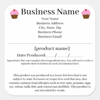 Etiqueta de padaria do Colorado Cottage Comida Law