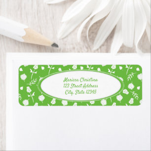 Etiqueta de Padrão Floral Branco e Verde limão Bri
