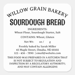 Etiqueta de Pão Sourdough da Lei de Cottage Nebras