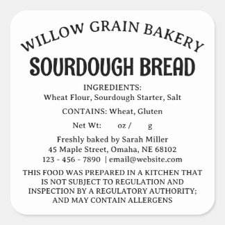 Etiqueta de Pão Sourdough da Lei de Cottage Nebras
