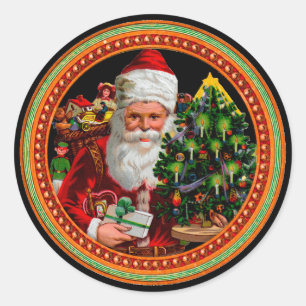 Etiqueta de Papai Noel do Natal do Victorian do