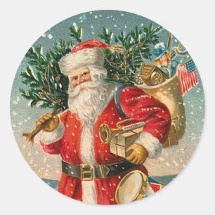 Etiqueta de Papai Noel do vintage