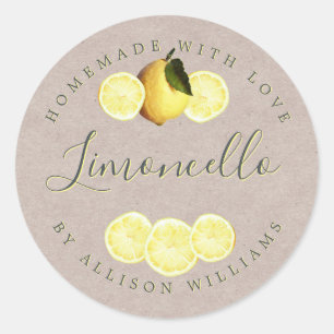 Etiqueta de Papel do Limoncello Kraft, Casado Pers